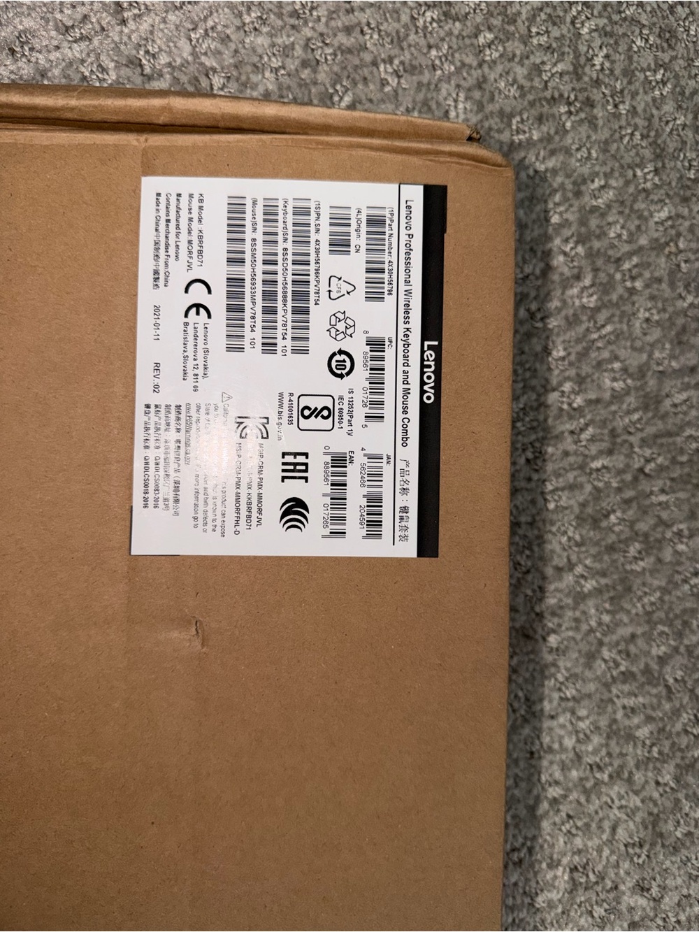 Lenovo professional wireless keyboard and mouse combo - NEW